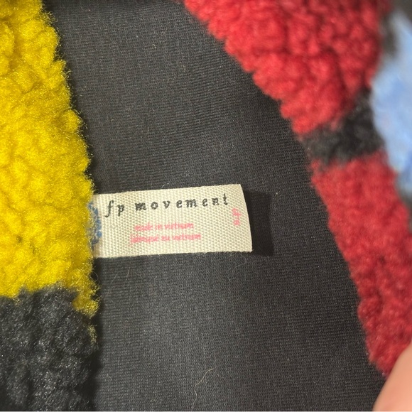 Free People Hit The Slopes Printed Faux Shearling Pullover Very Oversized S - Picture 6 of 6